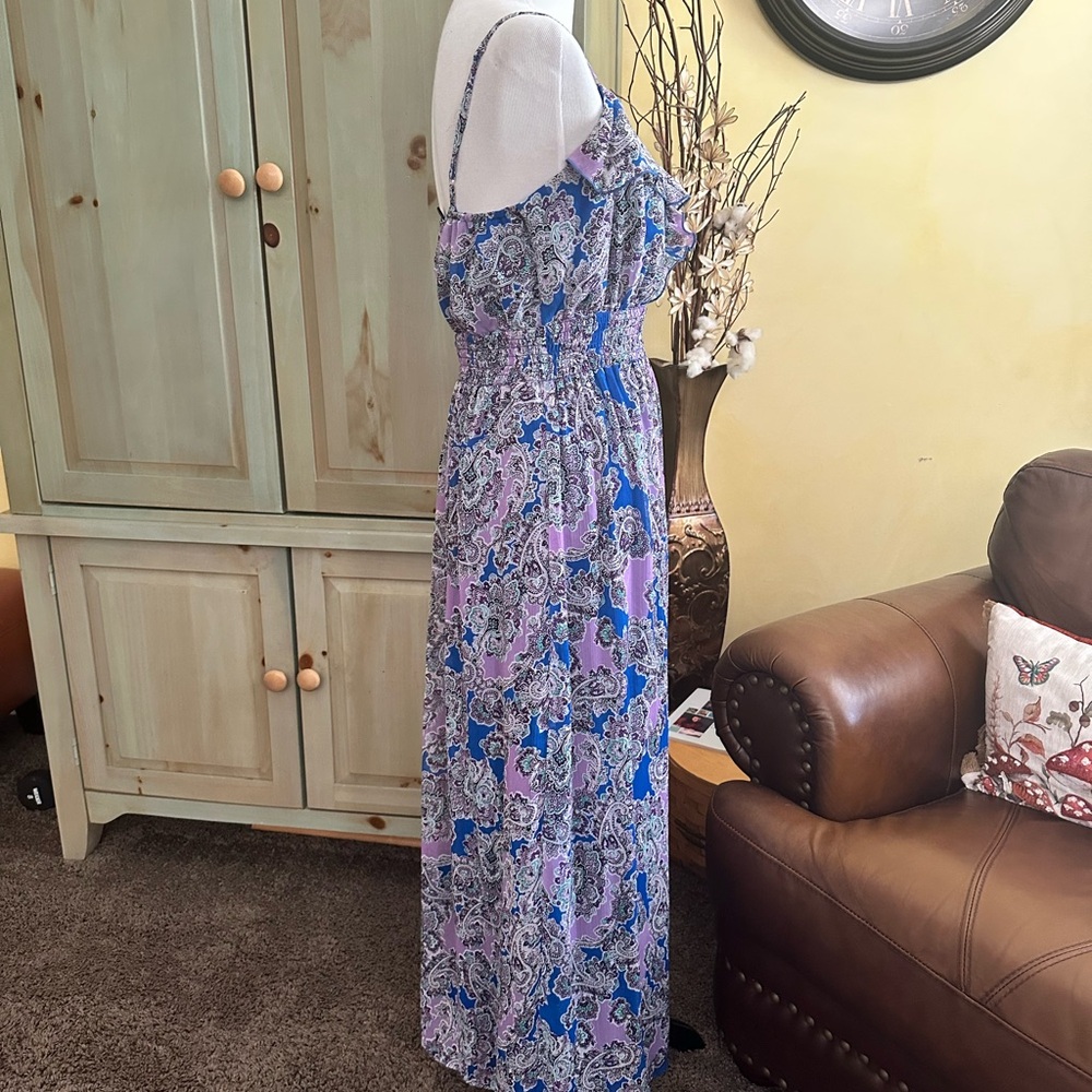 Blue/Purple Floral Maxi Dress - Picture 4 of 6
